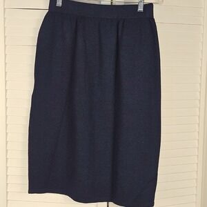 St John Collection Marie Gray Womens Navy Blue Pencil Skirt‎ 10